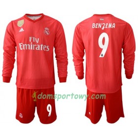 Koszulka Real Madryt Benzema 9 Dziecięcy Trzeci Koszulki Piłkarskie 2018-2019 Długi Rękaw
